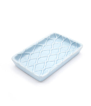 Light Blue Textured Soap Dish