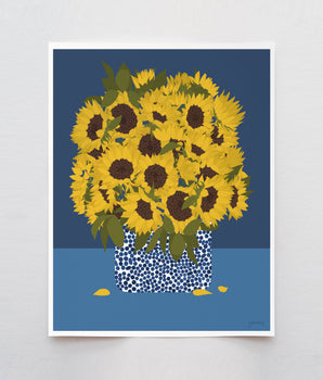 Sunflowers Still Art Print, Signed, 8 x 10 Unframed