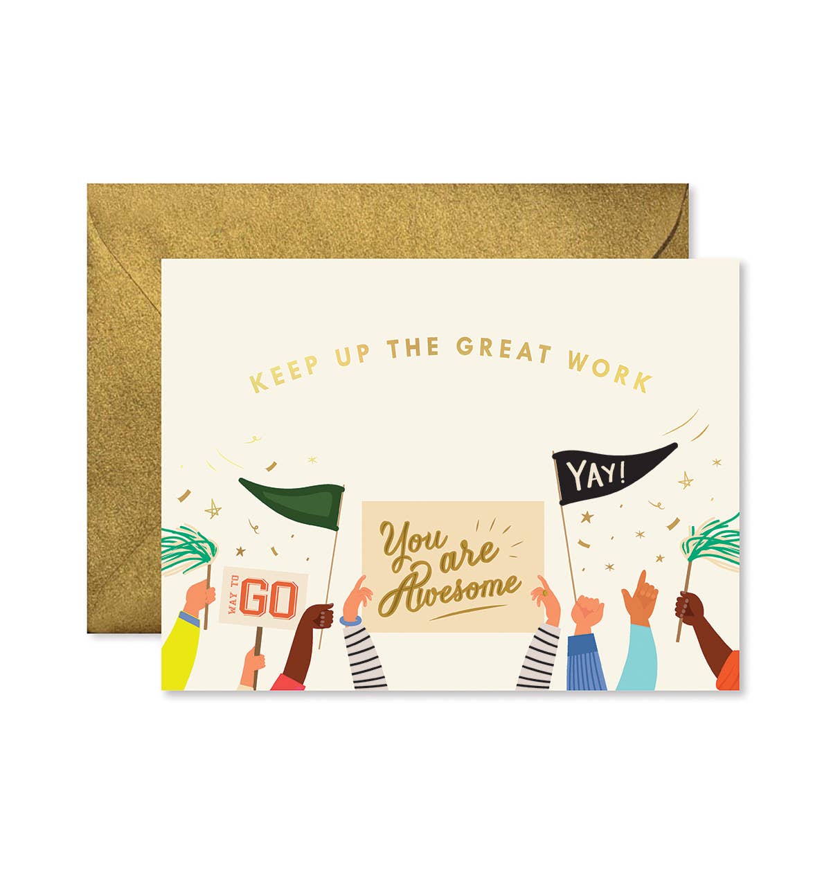 Keep Up the Great Work Cheering Greeting Card