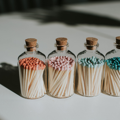 Apothecary Matches: Color Tip Jar Matchsticks: White