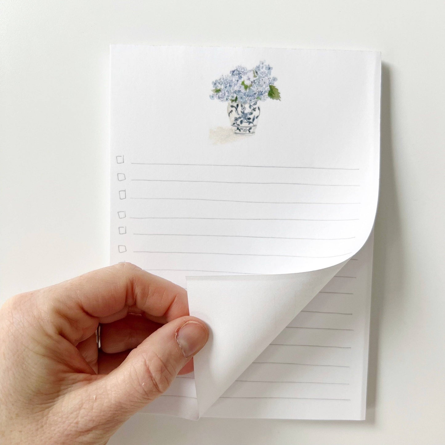 Checklist notepad: Hydrangea bouquet