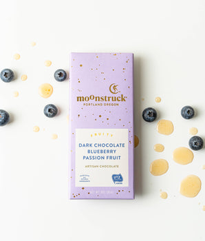 Fruity  
Dark Chocolate Blueberry Passion Fruit Bar