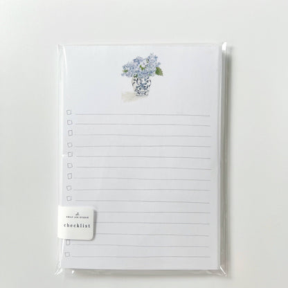 Checklist notepad: Hydrangea bouquet