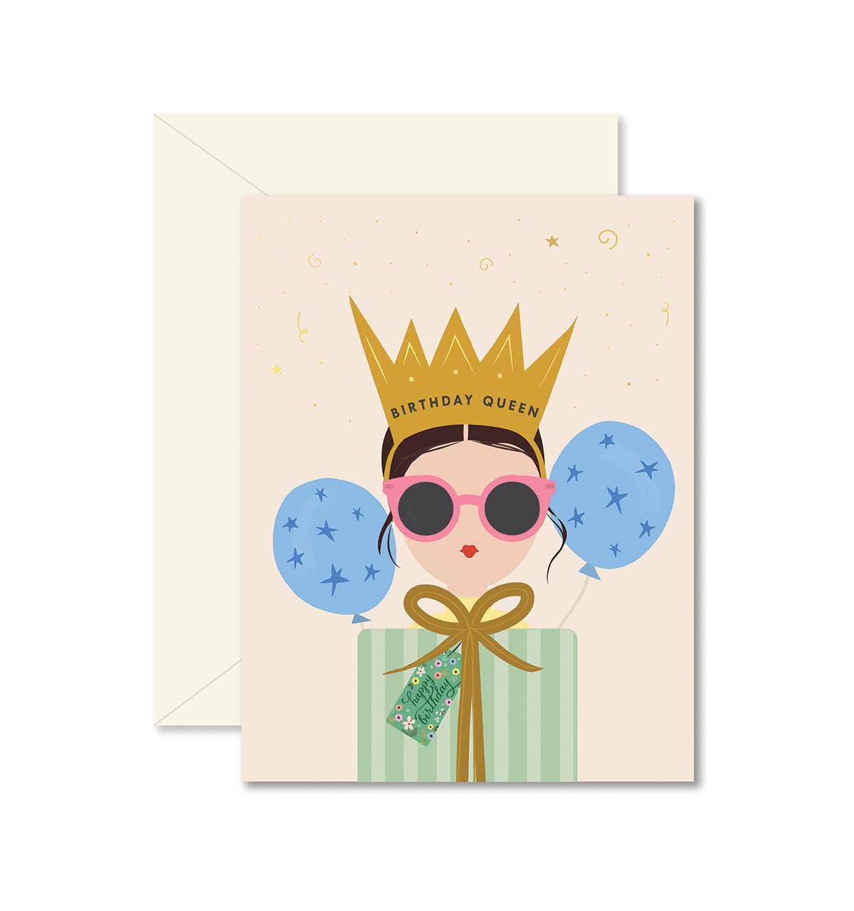 Birthday Queen Brunette Greeting Card