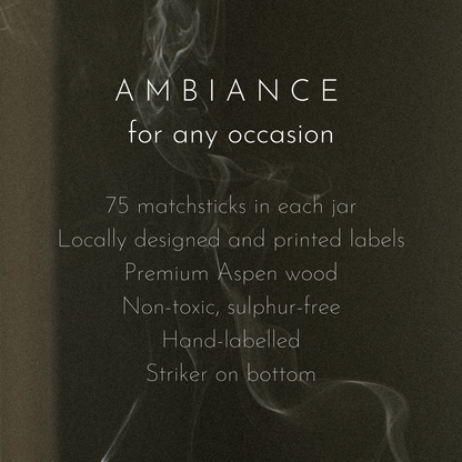 Apothecary Matches: Color Tip Jar Matchsticks: Black